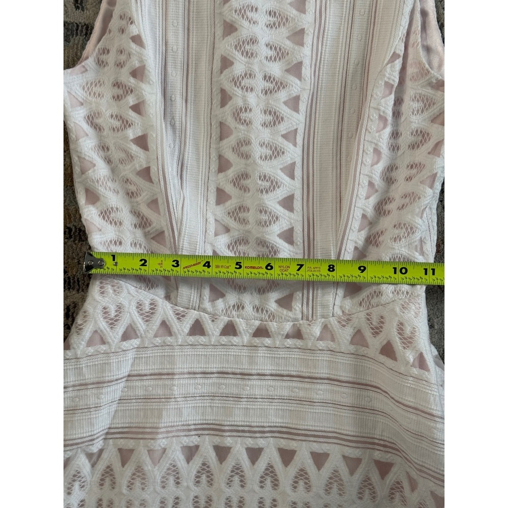 Ted‎ Baker Reinaa White Lace Midi Dress Pink Rose Gold Zip Size 0 WS7W GD3P - Picture 8 of 10